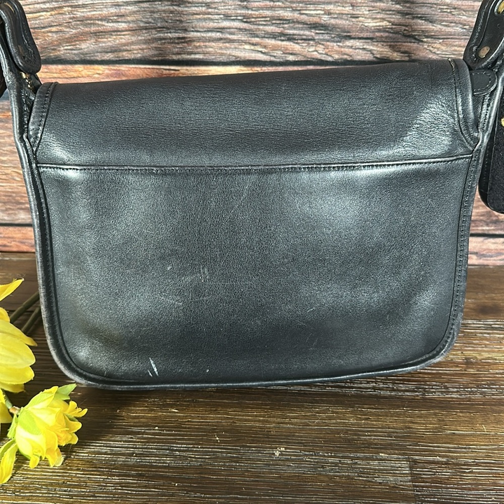 Vintage COACH 9951 Patricia’s Legacy Black Leather Front Flap Crossbody Bag - Picture 4 of 10